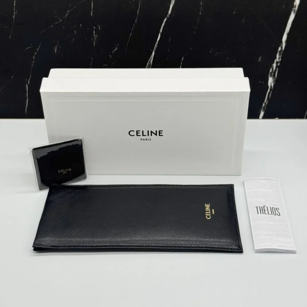 NEW CELINE CL50007I 039 GOLD ROUND UNISEX CELINE EYEGLASSES